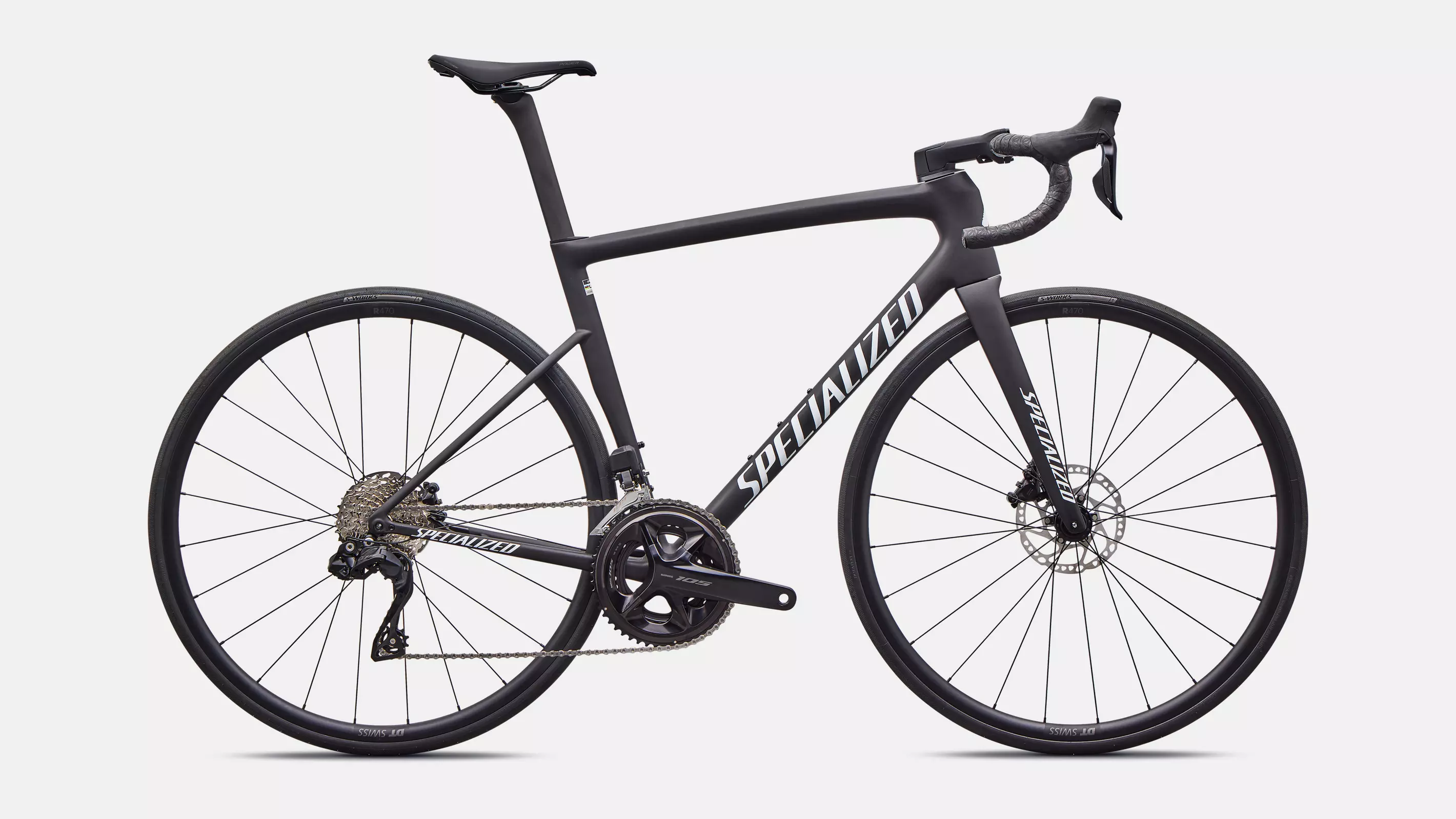 velo de la marque specialized de couleur carbon/white