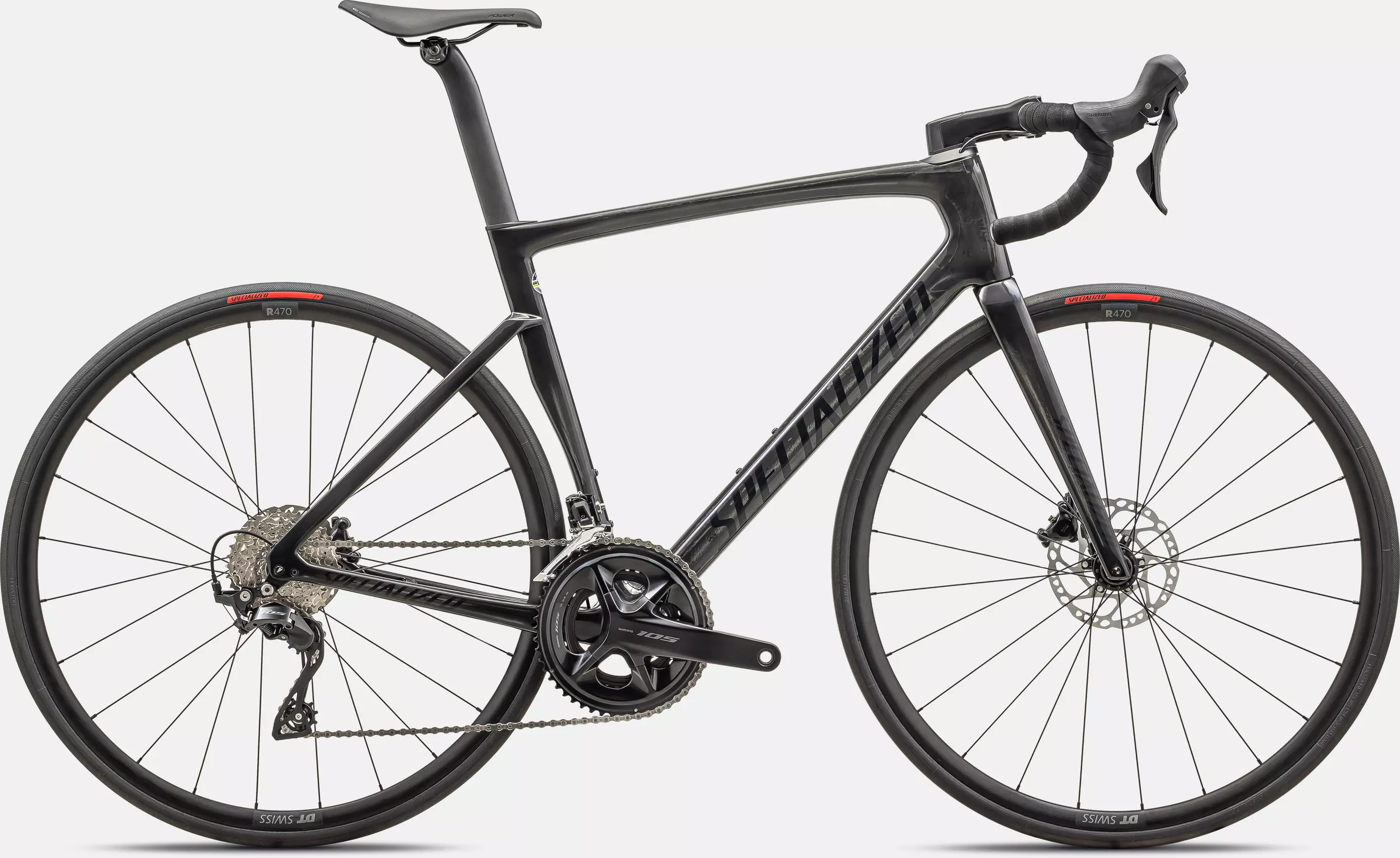 velo de la marque specialized de couleur carbon/metallic dark navy